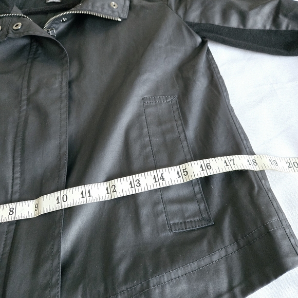CLUB MONACO I XS Black Coated Cotton Moto Jacket - Picture 10 of 11